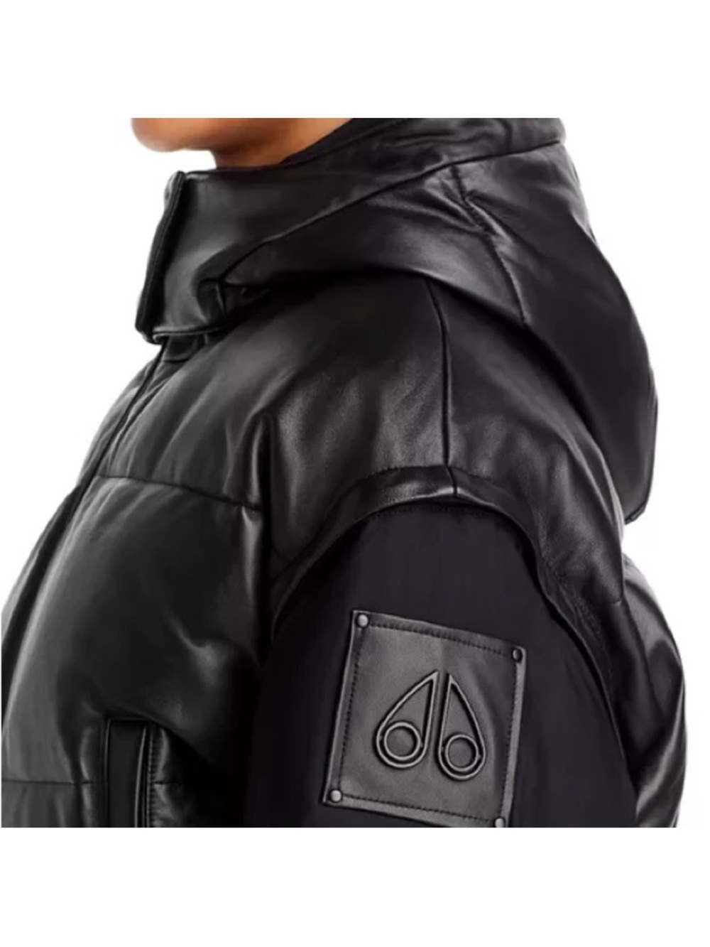 Moose Knuckles Black Puffer Jacket with Hood